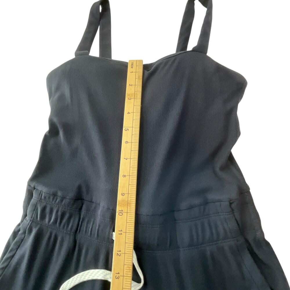 Vuori Mudra Pose Jumpsuit Womens Medium Black Ribbed Wide Leg Sleeveless - Picture 9 of 12